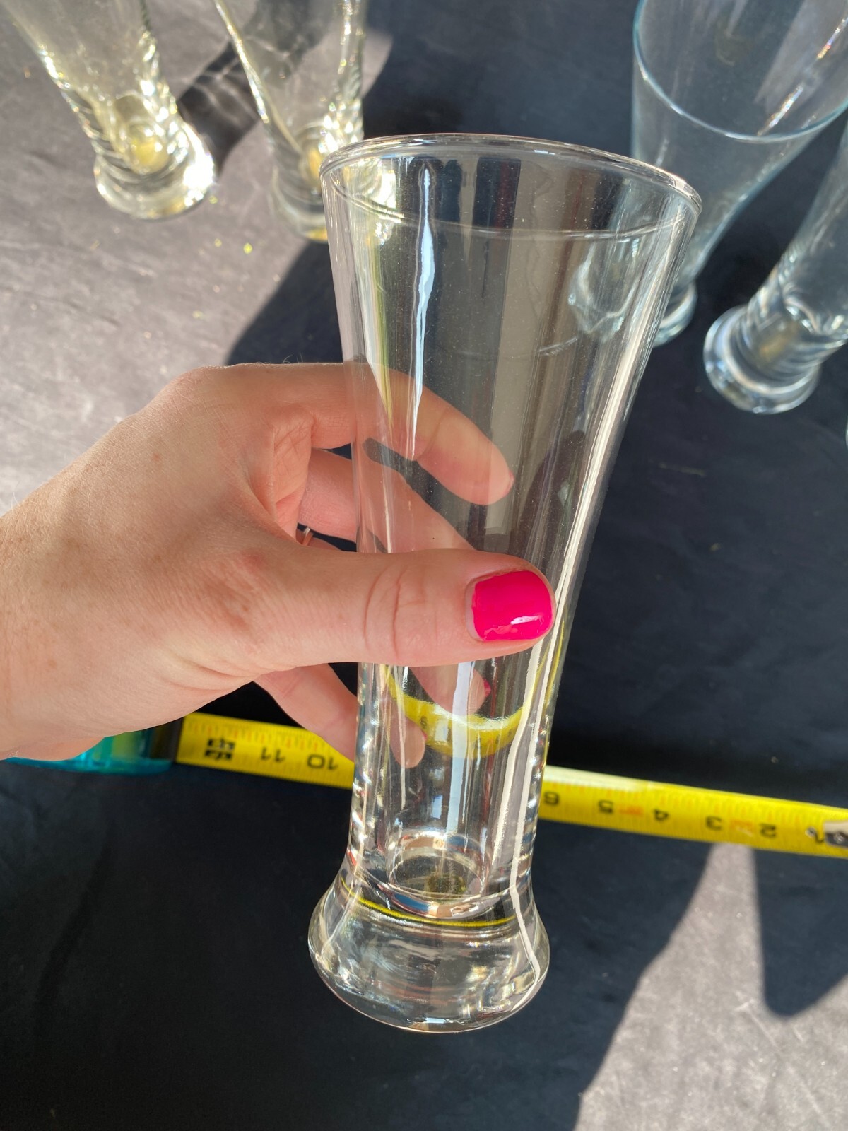Clear Glass Vases set of 6 Bud Vase Unmarked / Unbranded (B11)/ Barely Used