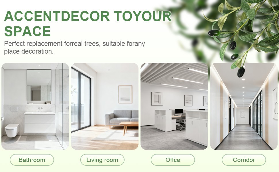 Olive Trees Artificial,Artificial Plants with Natural Wood Trunk&Lifelike Fruits