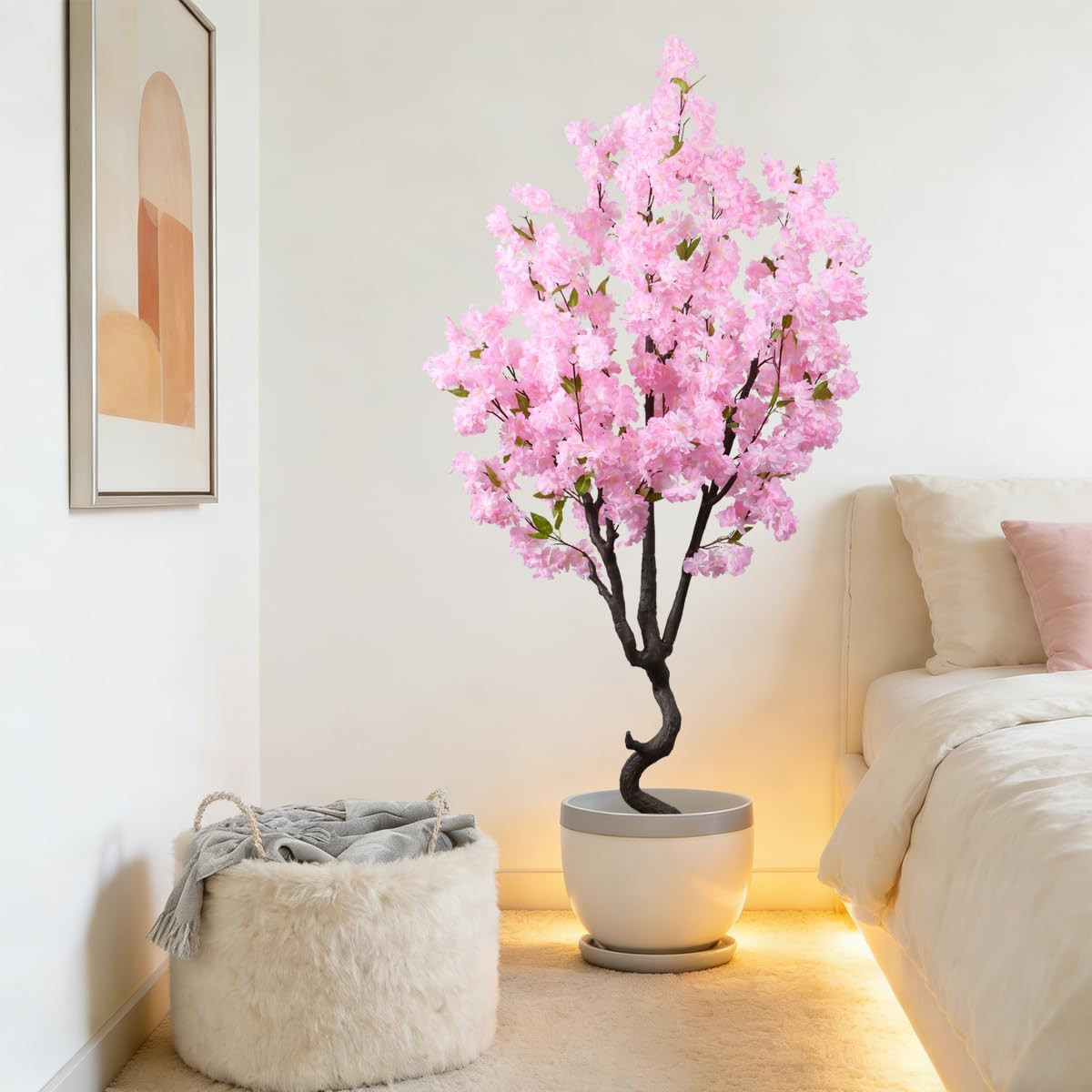 6FT Artificial Pink Cherry Blossom Tree – Faux Floral Decor for Home & Garden