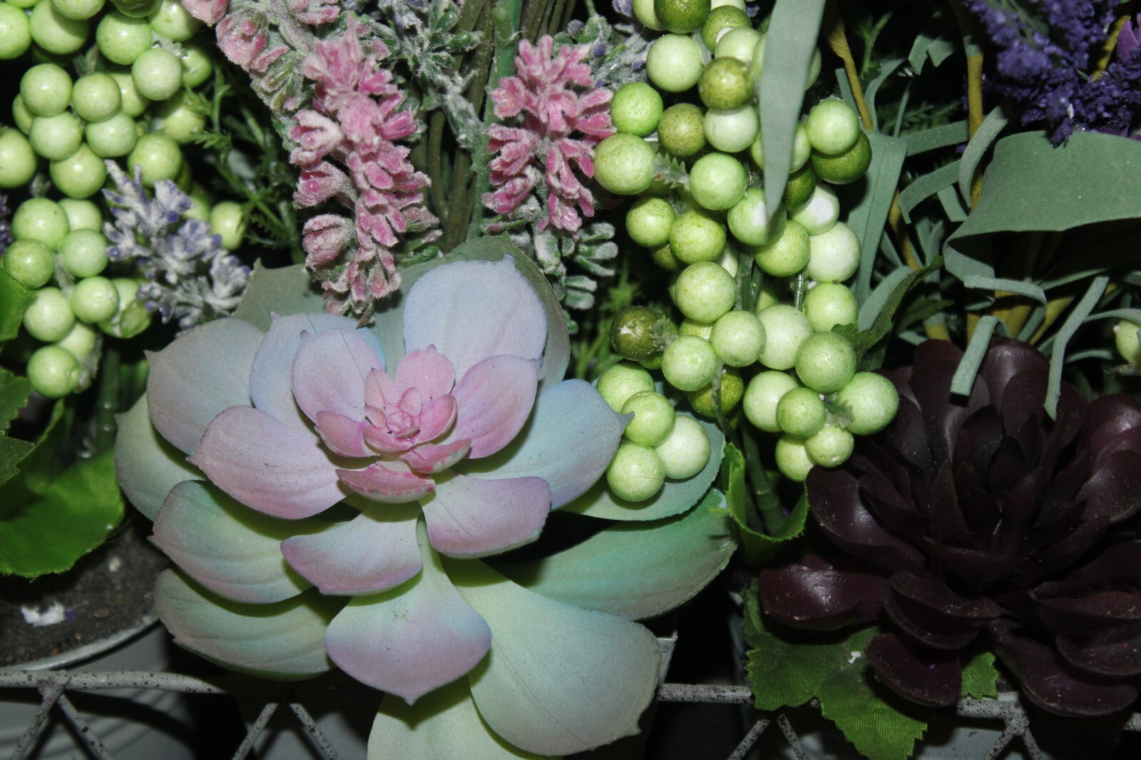 Mixed Artificial Succulent Arrangement in Metal Planter