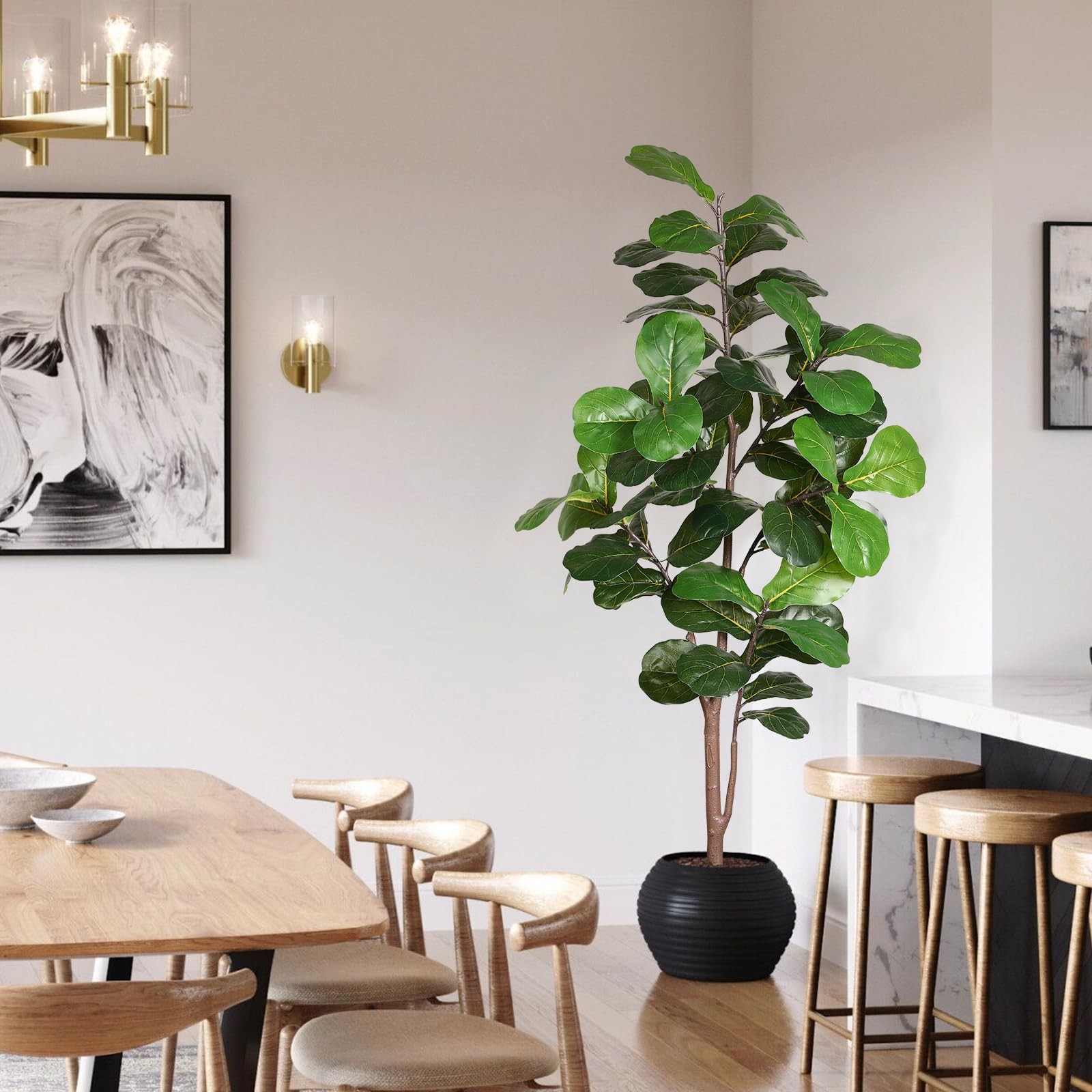 Pertivery Artificial Fiddle Leaf Fig Tree 6ft,