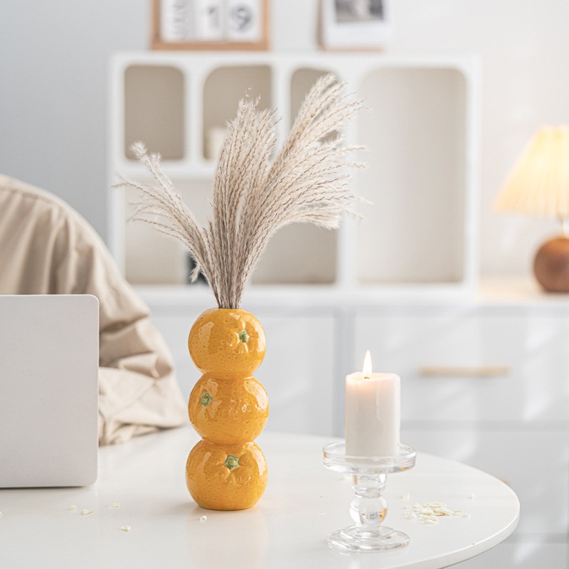 Ceramic Fruit Flower Holder Nordic Style Desk Decor Vase Centerpiece