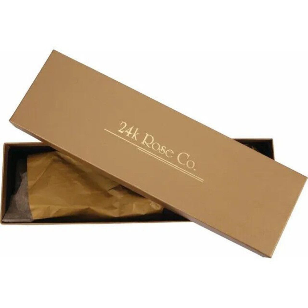 Real Semi Opened Lacquered Platinum Hand-Plated Rose