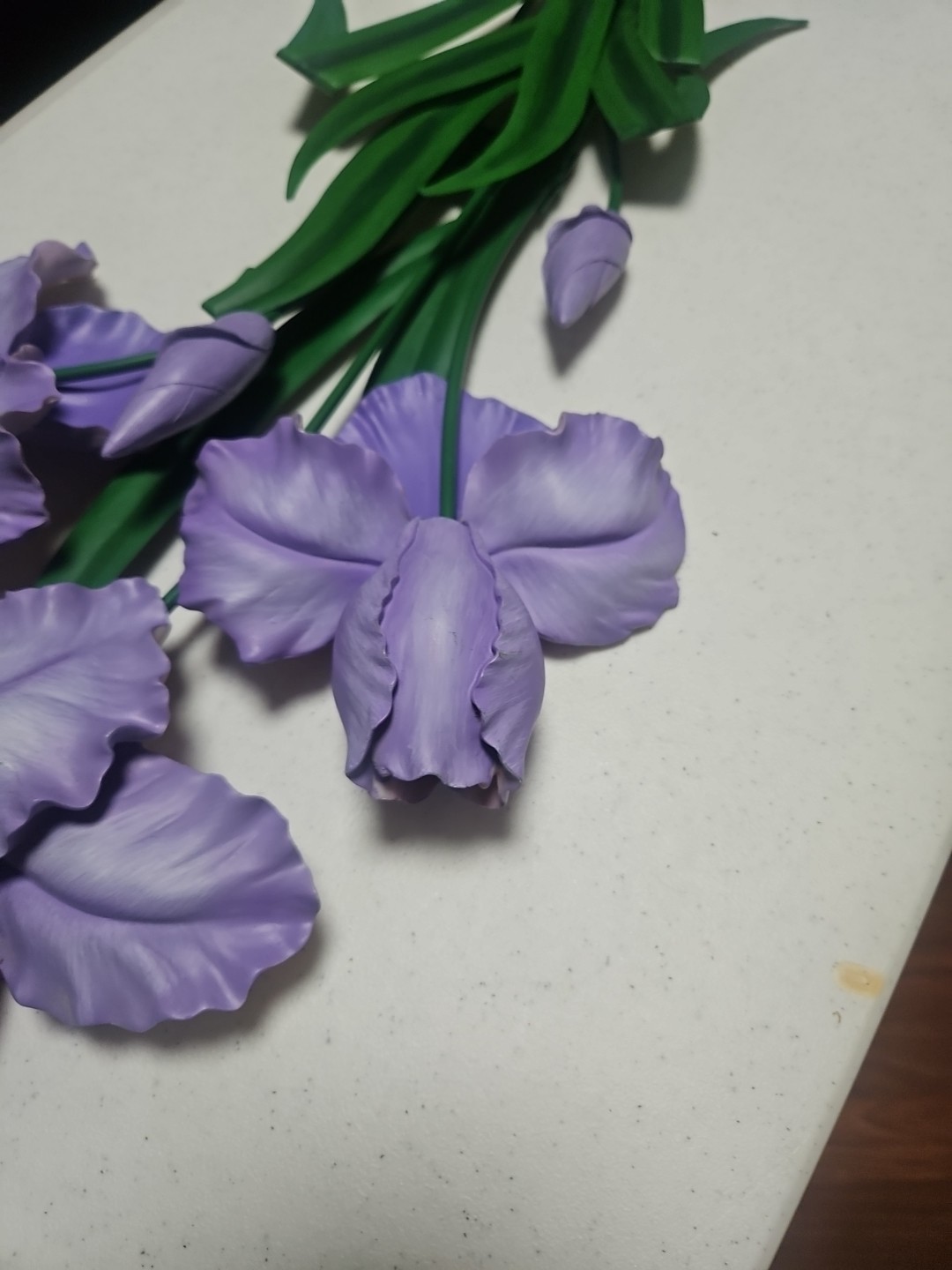 Purple Iris, 29″L× 13″W, WMG , Wall Decor, Ceramic/Resin Flowers & Metal Stem