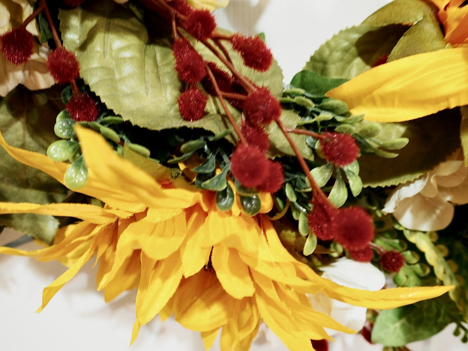 22” Sunflower Wreath for Front Door – Rustic Farmhouse Grapevine Floral Decor