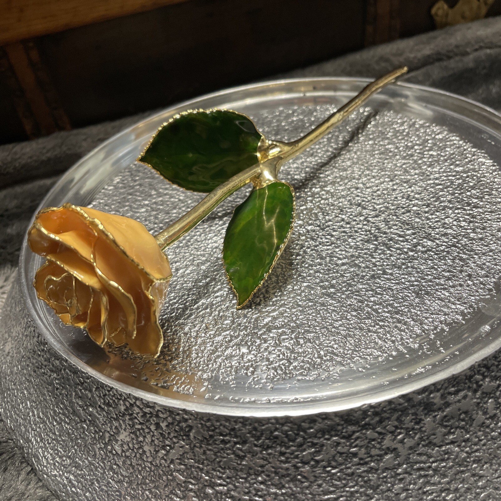 Real Rose Preserved And Dipped In 24 Kt. Gold