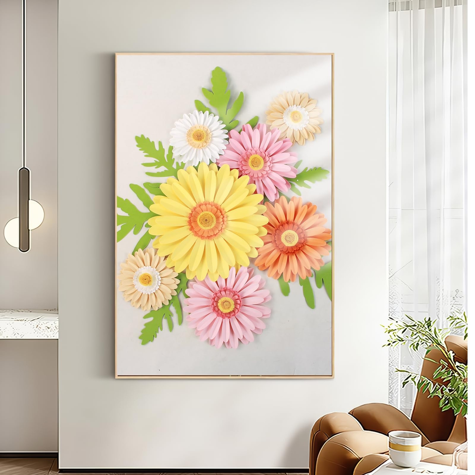 JAZZ Daisy Giant Flower Wall Decor, 3D Large Flower Party Decoration, Artific…