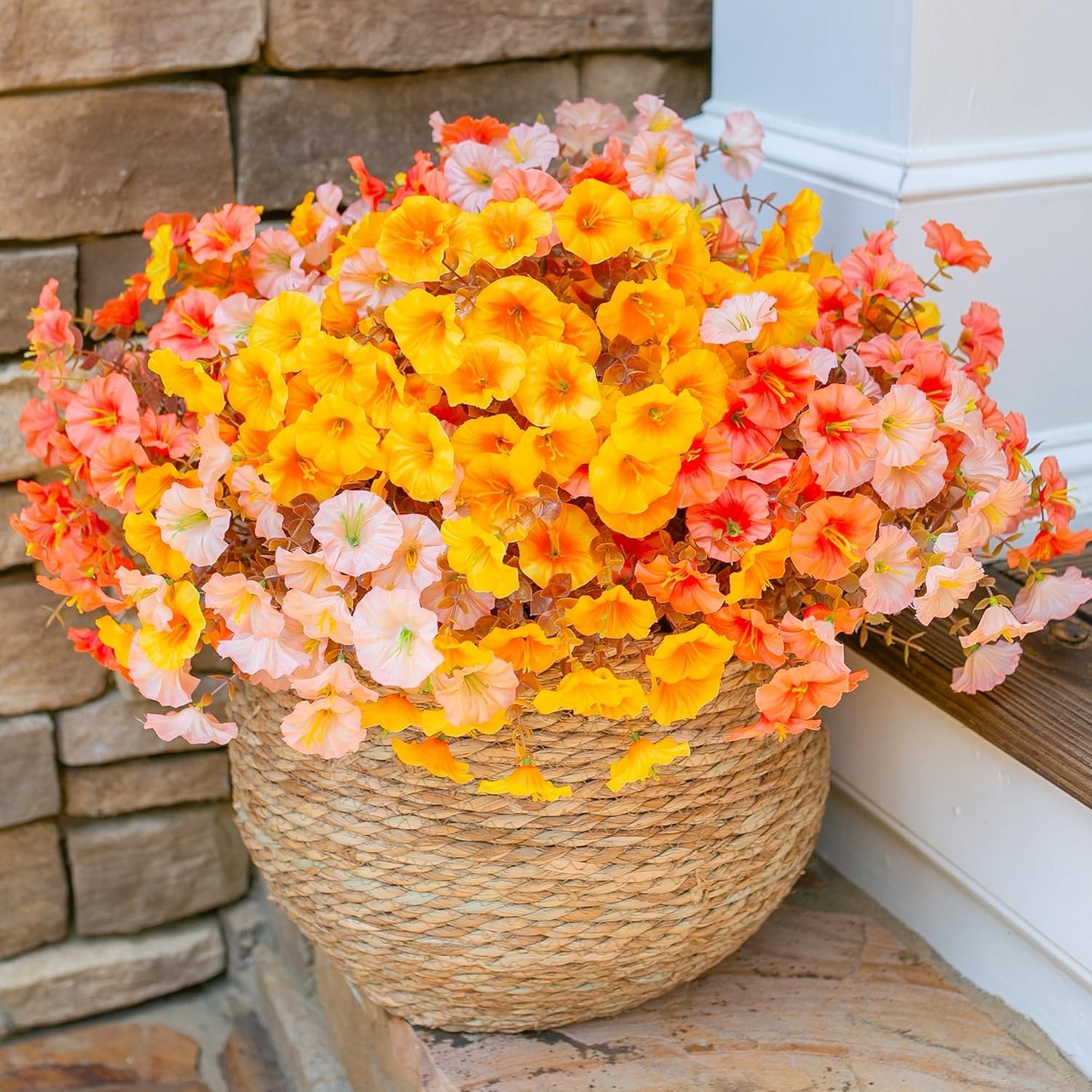 Fake Mums Fall Artificial Flowers Plants for Outdoors Autumn Decoration, 12