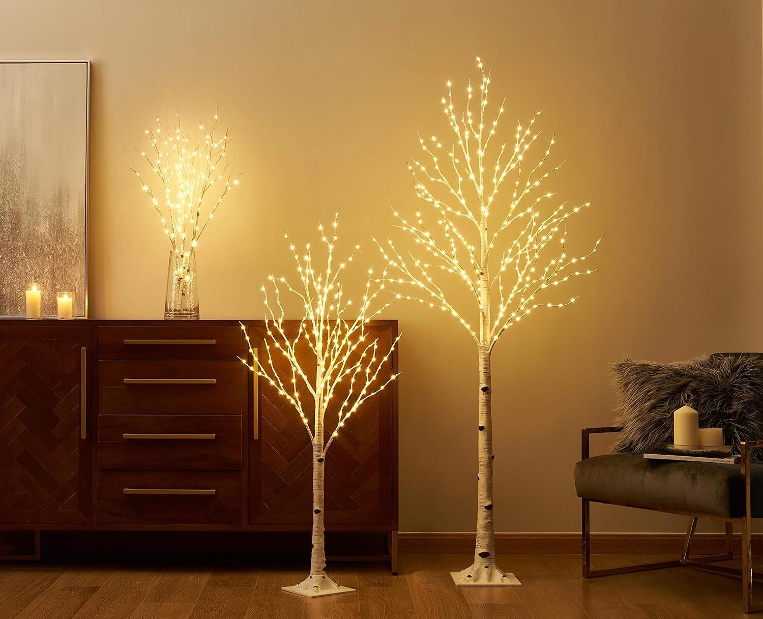 Lighted Birch Twig Tree with Fairy Lights 4FT 200 LED Lights for Indoor Outdoor