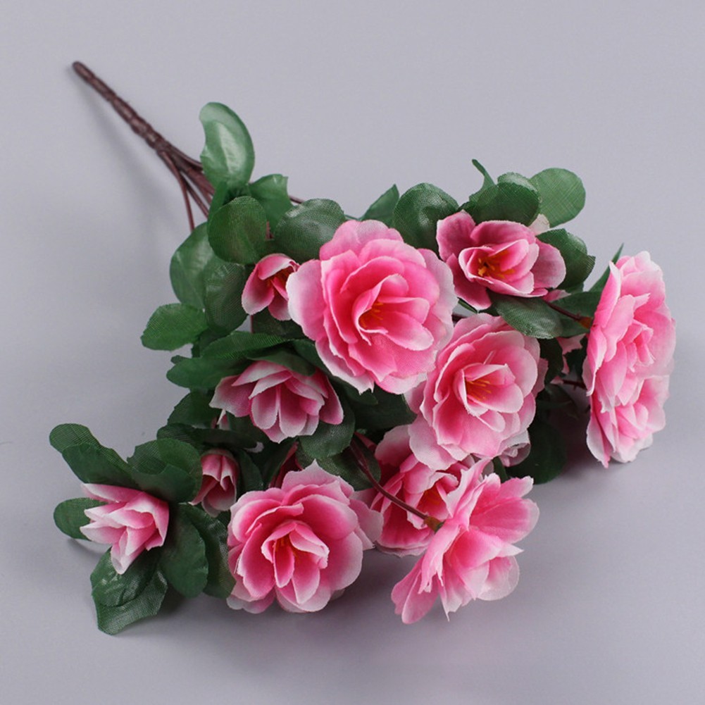 Artificial Azalea Flowers for Vase and Table Decor with Flexible Stems
