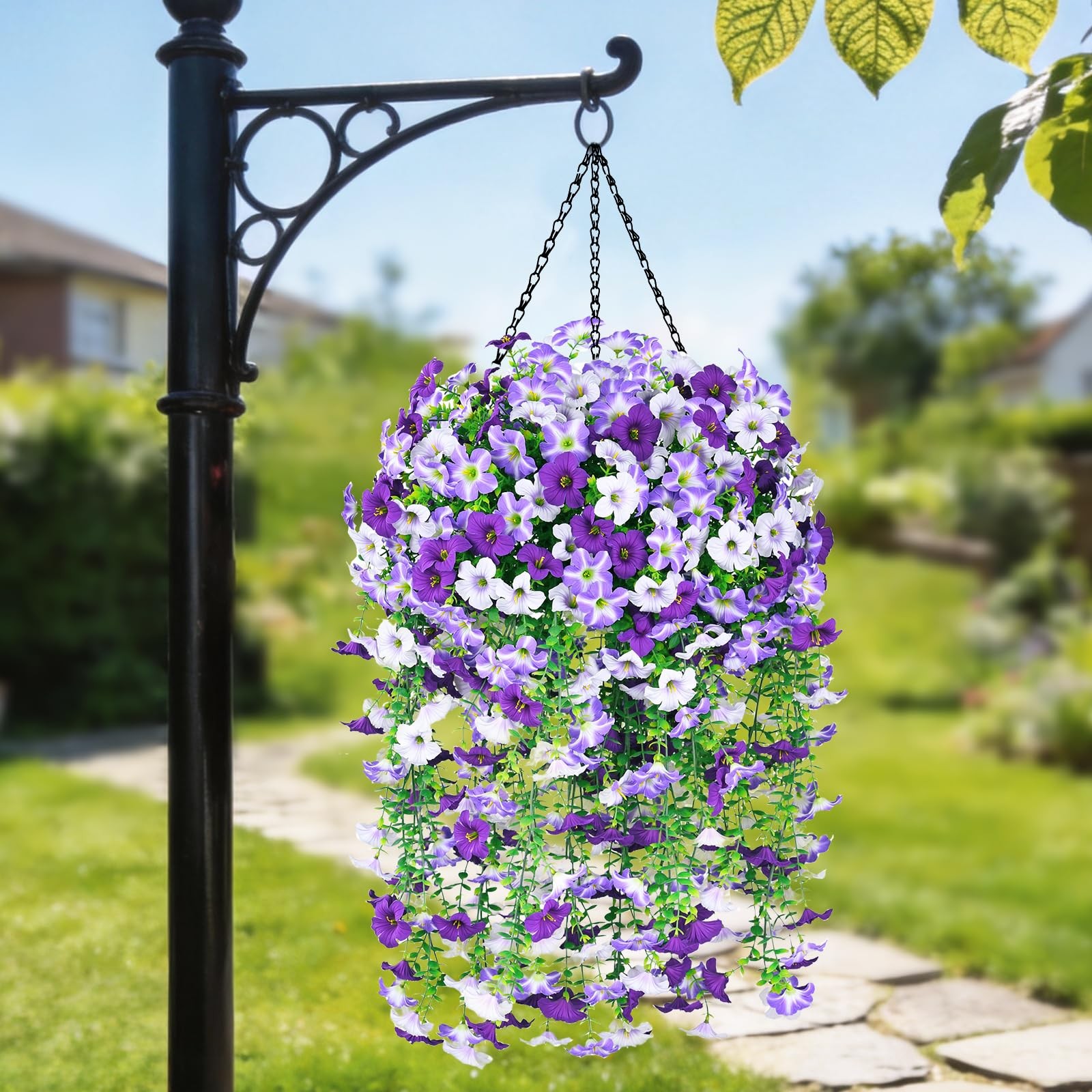 Realistic Artificial Flowers for Outdoors, 2 PCS Full UV Resistant Artificial…