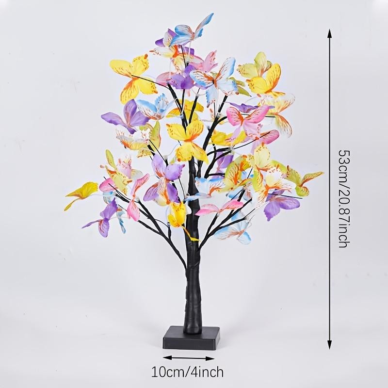Butterfly Flower Tree LED Lamp USB Battery Artificial Plant Light Decor Home