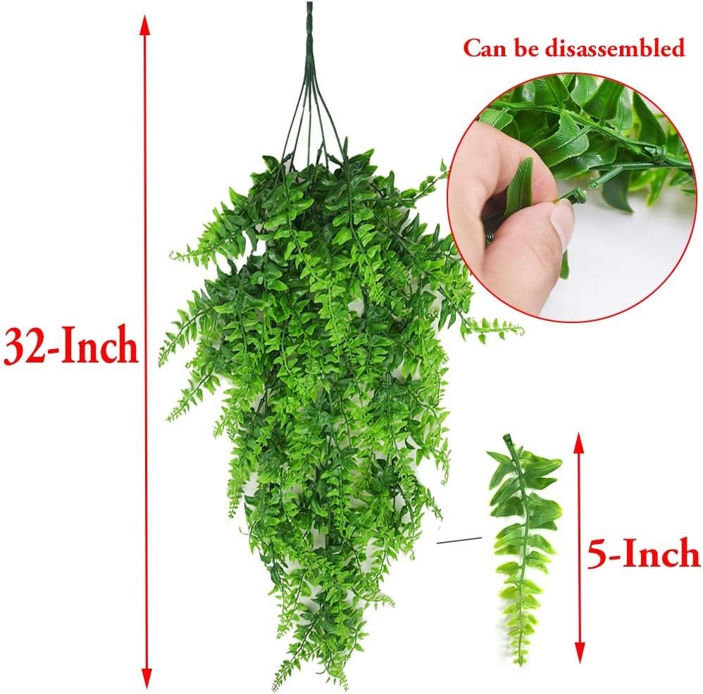 2 plantas colgantes artificiales de hiedra falsa para decoración de pared hogar