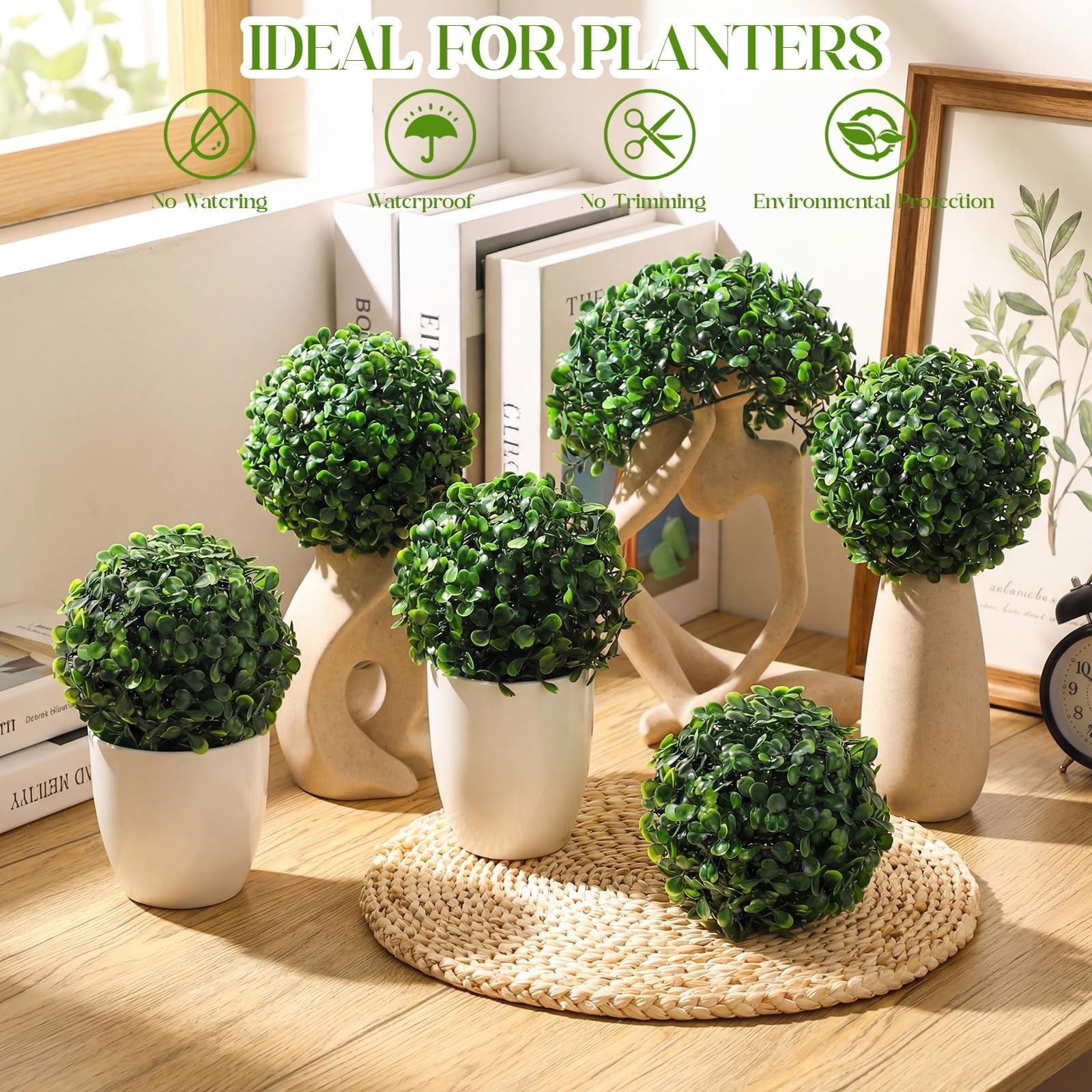 5 Inch Artificial Boxwood Topiary Balls Fake Round Greenery Hanging 12 PCS