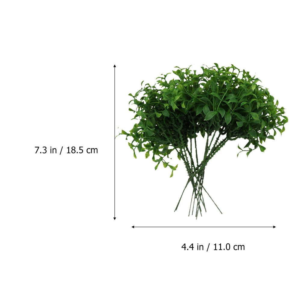 12 Pcs Fake Plants Shrubs Simulated Grass Ornaments Faux Bonsai Tree Desktop