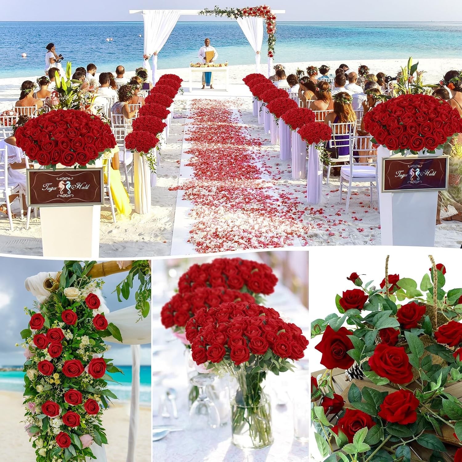 Stunning 120 Count Silk Velvet Artificial Roses for Weddings & Special Events