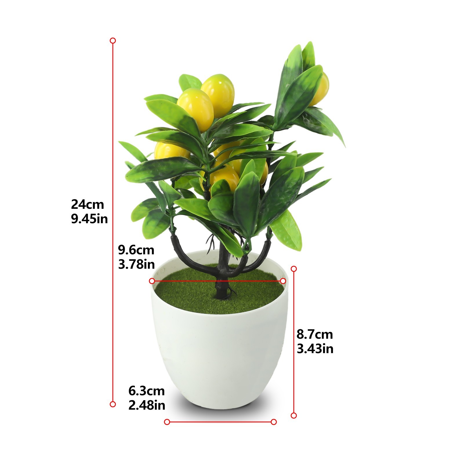 Artificial Lemon Tree Artificial Potted Flowers False Plant Diameter 18cm