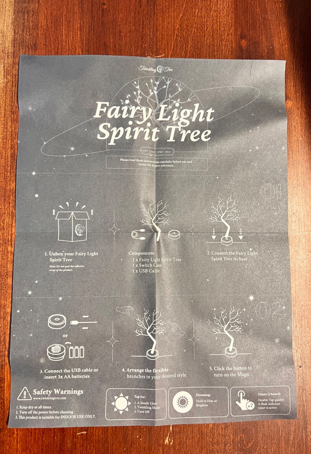 Twinkling Tree Fairy LightSpirit Tree”WHERE WARMTH MEET WONDER” Lamp Battery/USB