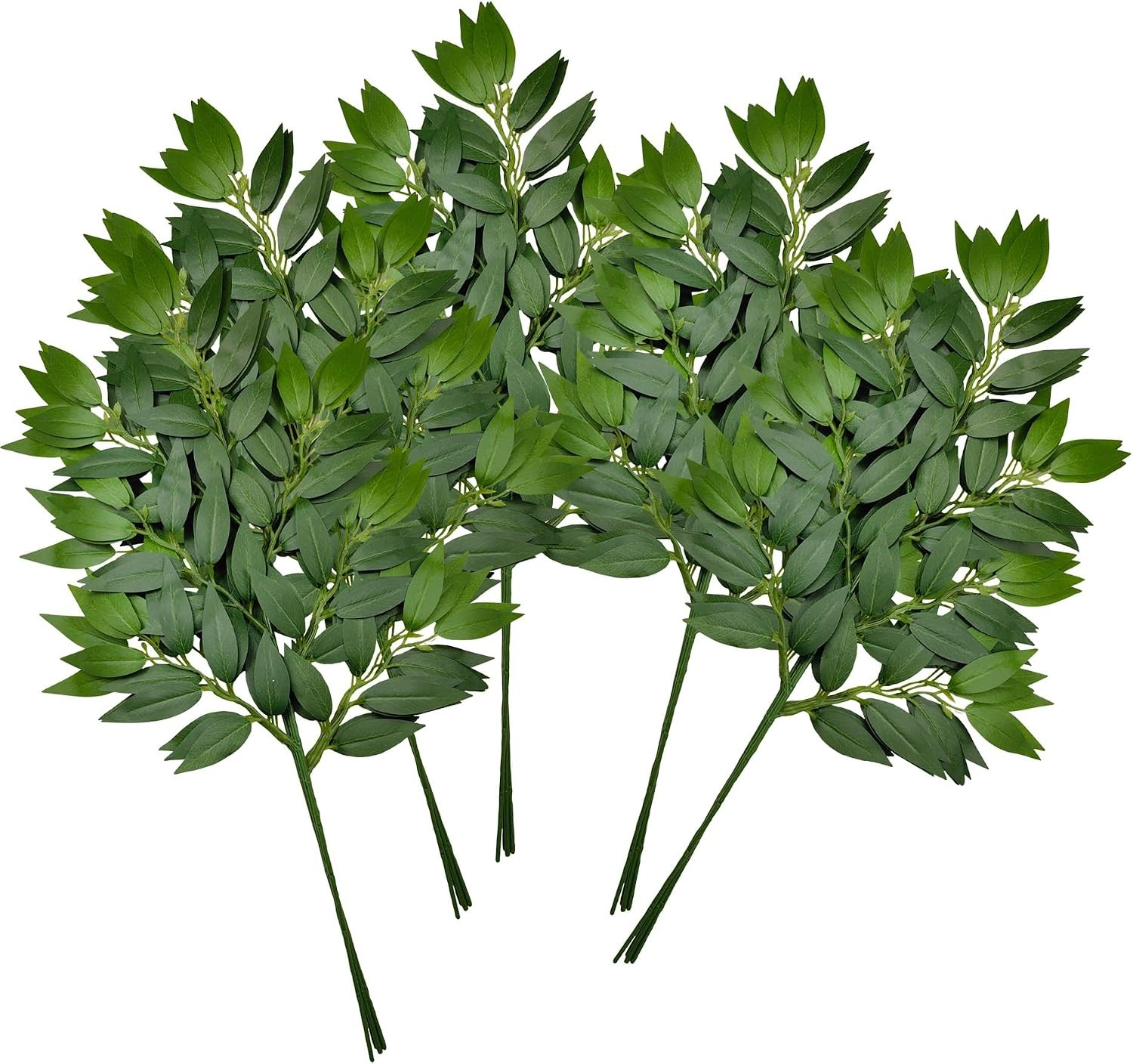 48Pcs Italian Ruscus Greenery Stems Artificial Silk Greenery Leaves for DIY