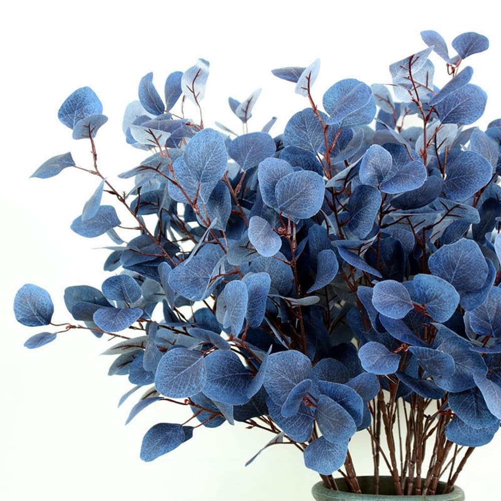 4 Pack Artificial Eucalyptus Stems Leaves 95cm Long Faux Eucalyptus Branches,…