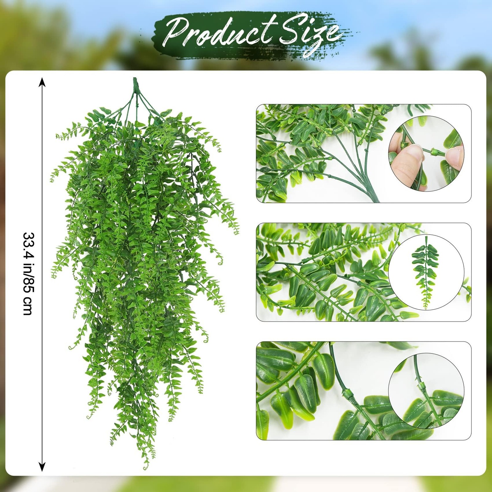 Artificial Hanging Plants Fern Vine – Fake Ivy Leaves Decoration for Indoors …