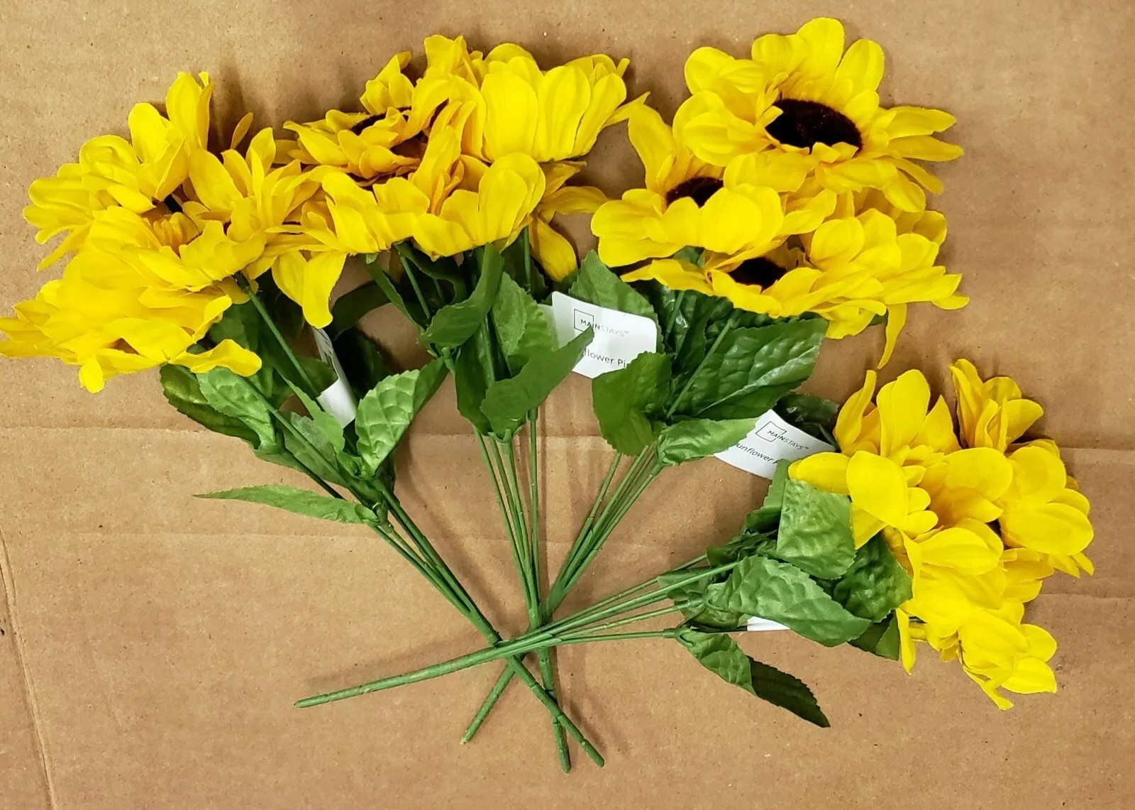 4 bundles of Yellow daisies Artificial Flower Mainstays sunflower pick 20 flower