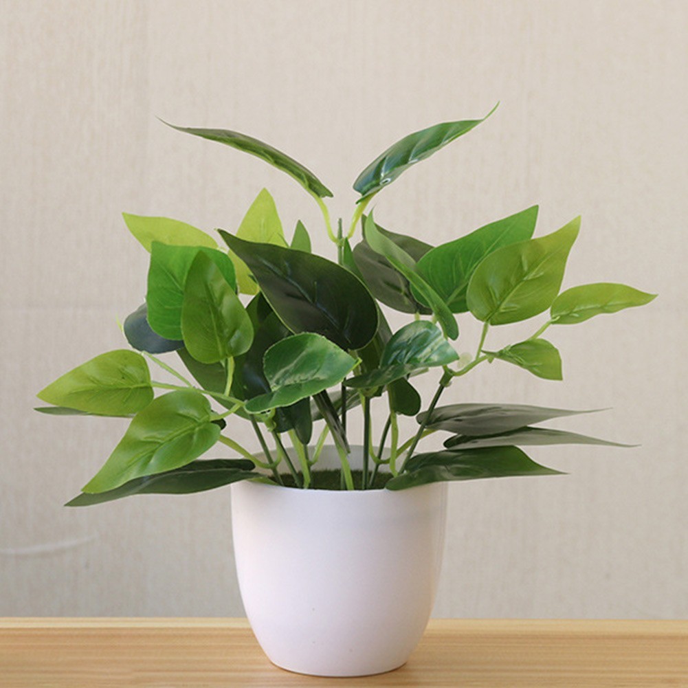 Artificial Plants Fake Plants Plastic Small Green Tree Flower Potted Ornament