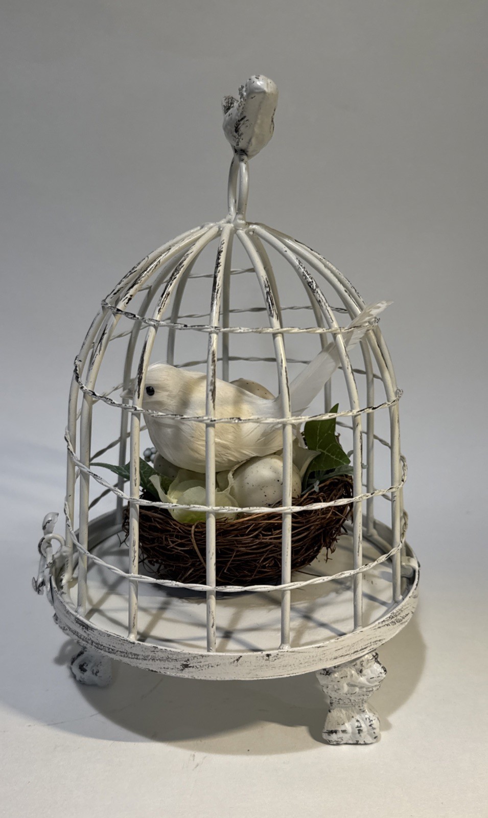 9″ Shabby Chic Decorative Birdcage Removable Nest Bird Display Farmhouse Decor