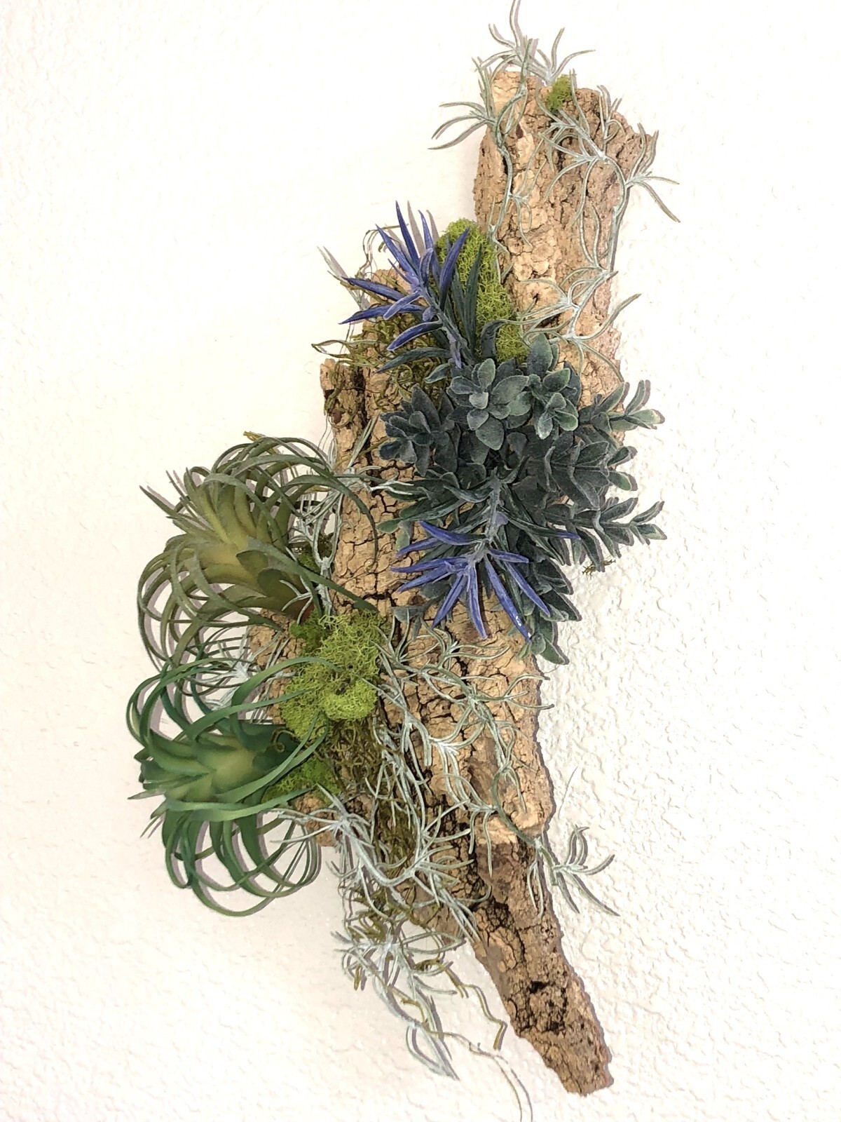 Home Decor Bathroom Wall Art Real Bark Artificial Air Plant Handmade USA