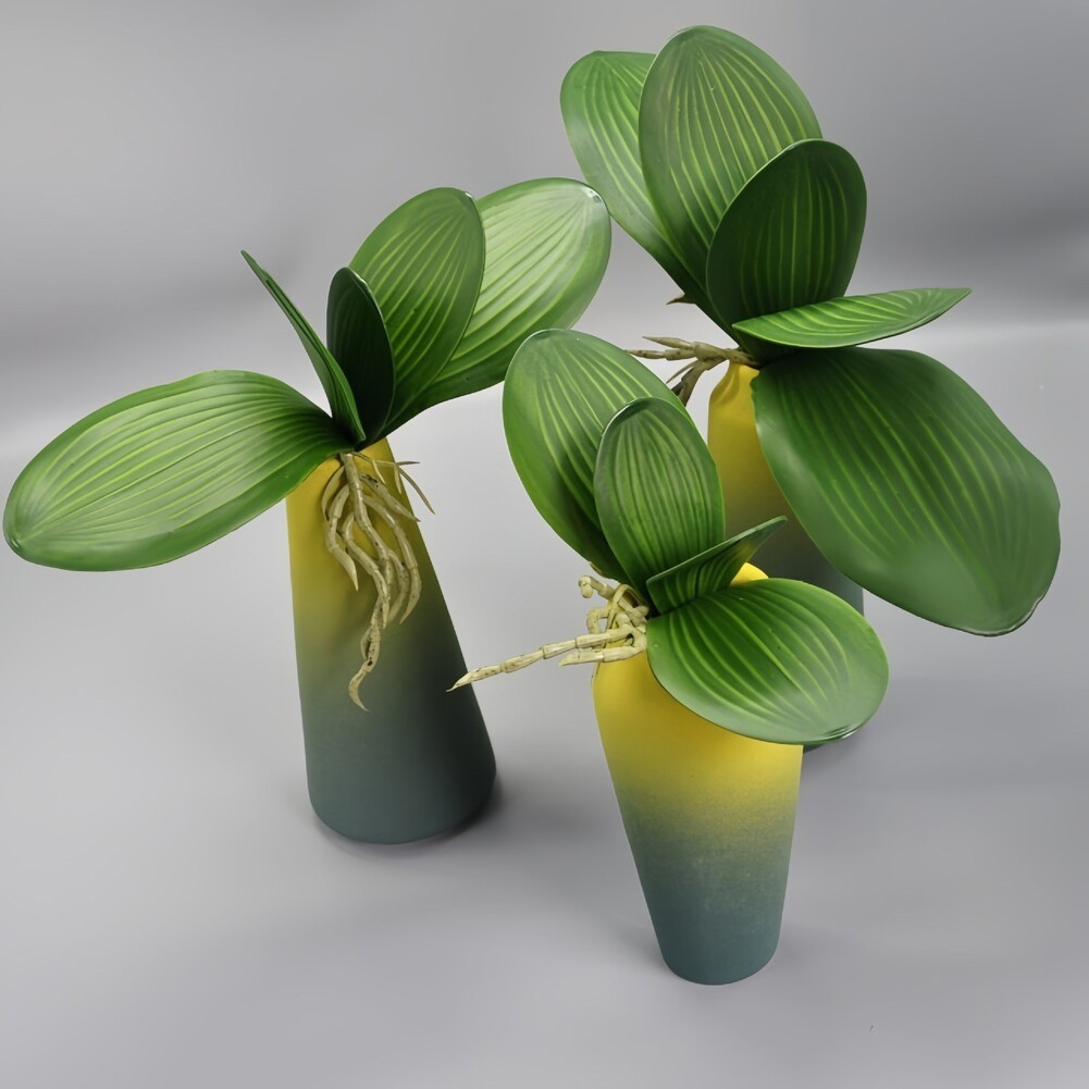 2pcs Simulated Phalaenopsis Orchid Leaves (PU Phalaenopsis Orchid Leaves)