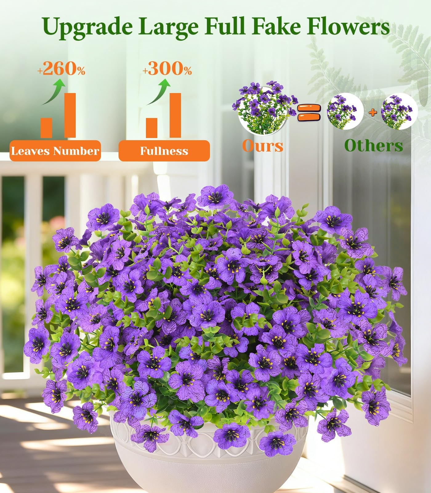 Artificial Flowers for Outdoors, 9 Bundles Artificial Plants & Flowers Outdoo…