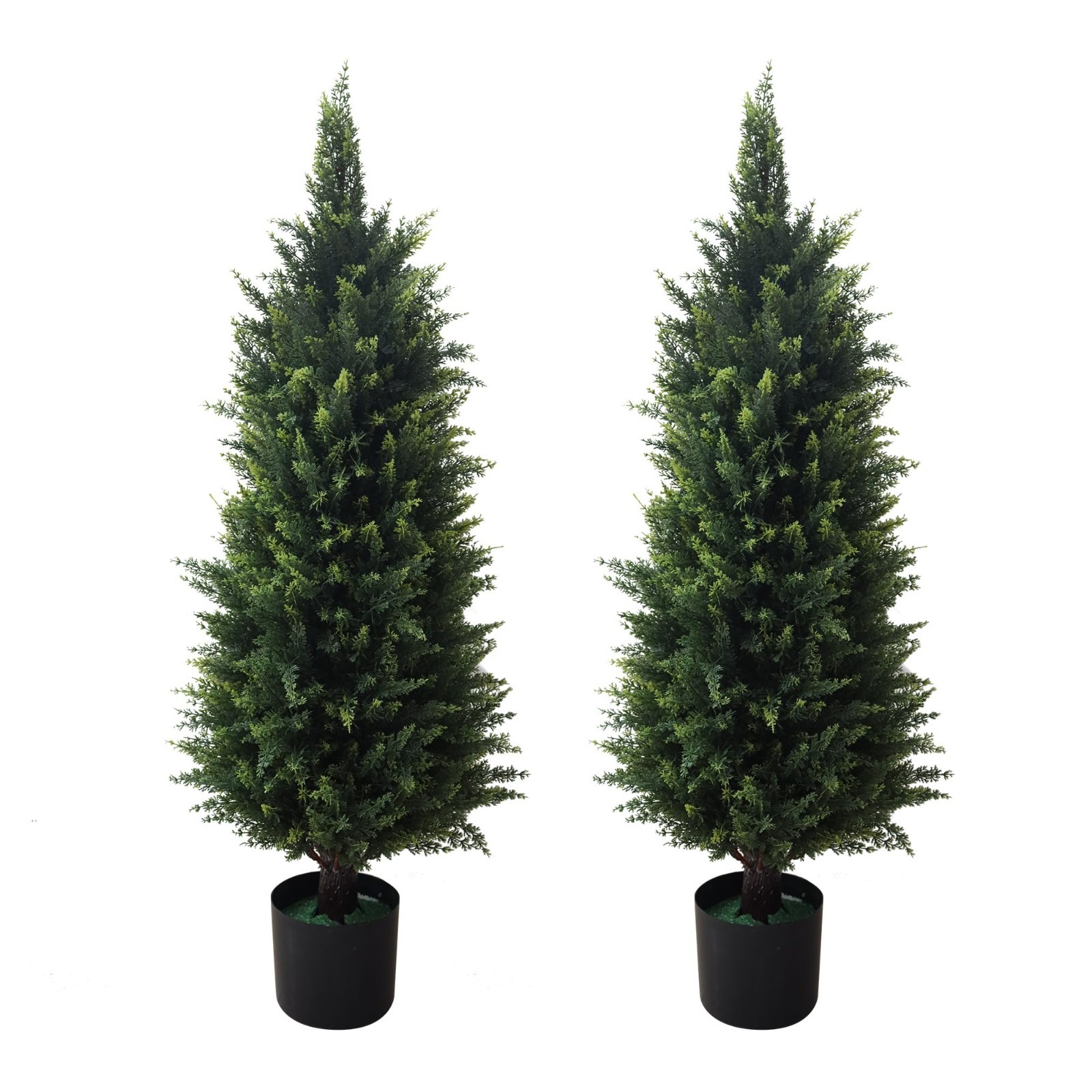 Artificial Cedar Topiary Tree, 2-Set, 3 Feet Tall | UV Protection,lush foliage ,