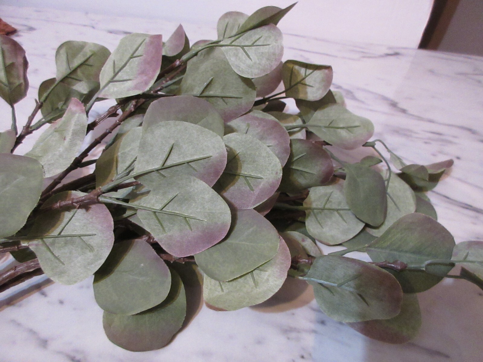 Artificial Leaves on Branch Stem 27″ Long Autumn Green Floral Decor 3 Branches