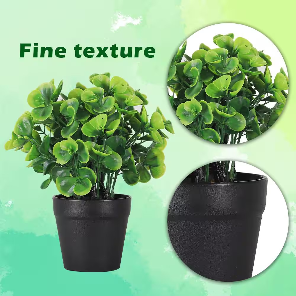 3-Pack 8.5 In. Green Artificial Plant Small Fake Plants for Table Desk Home Bath