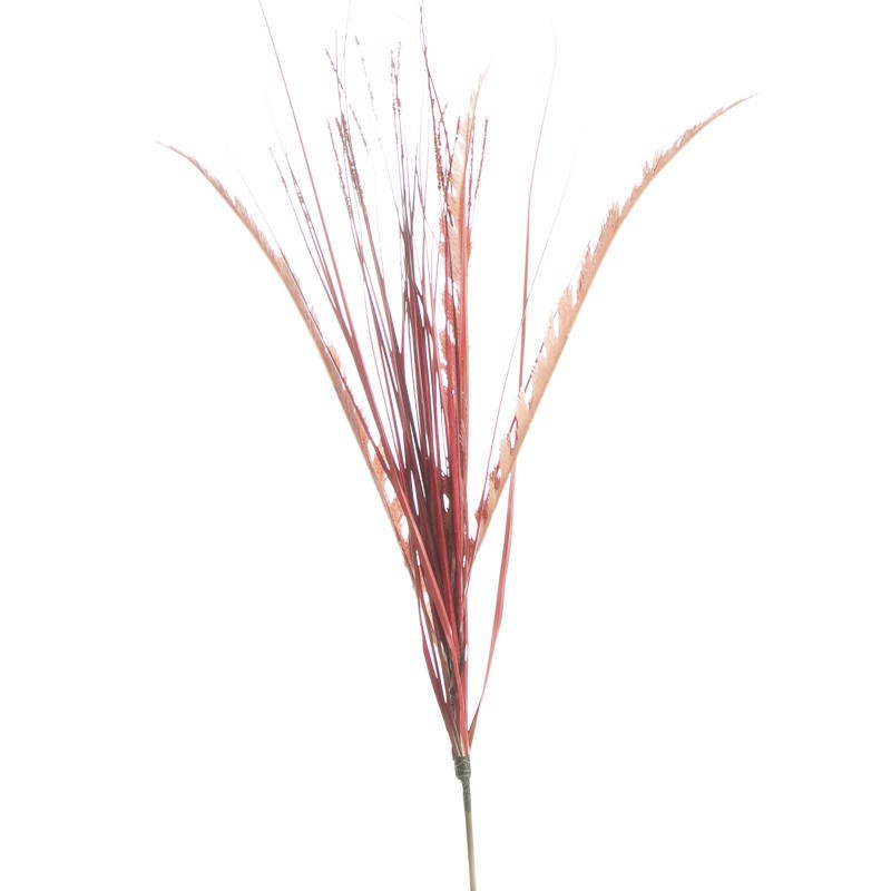 Factory Direct Craft Trio of Artificial Red Feather Fern and Grass Sprays