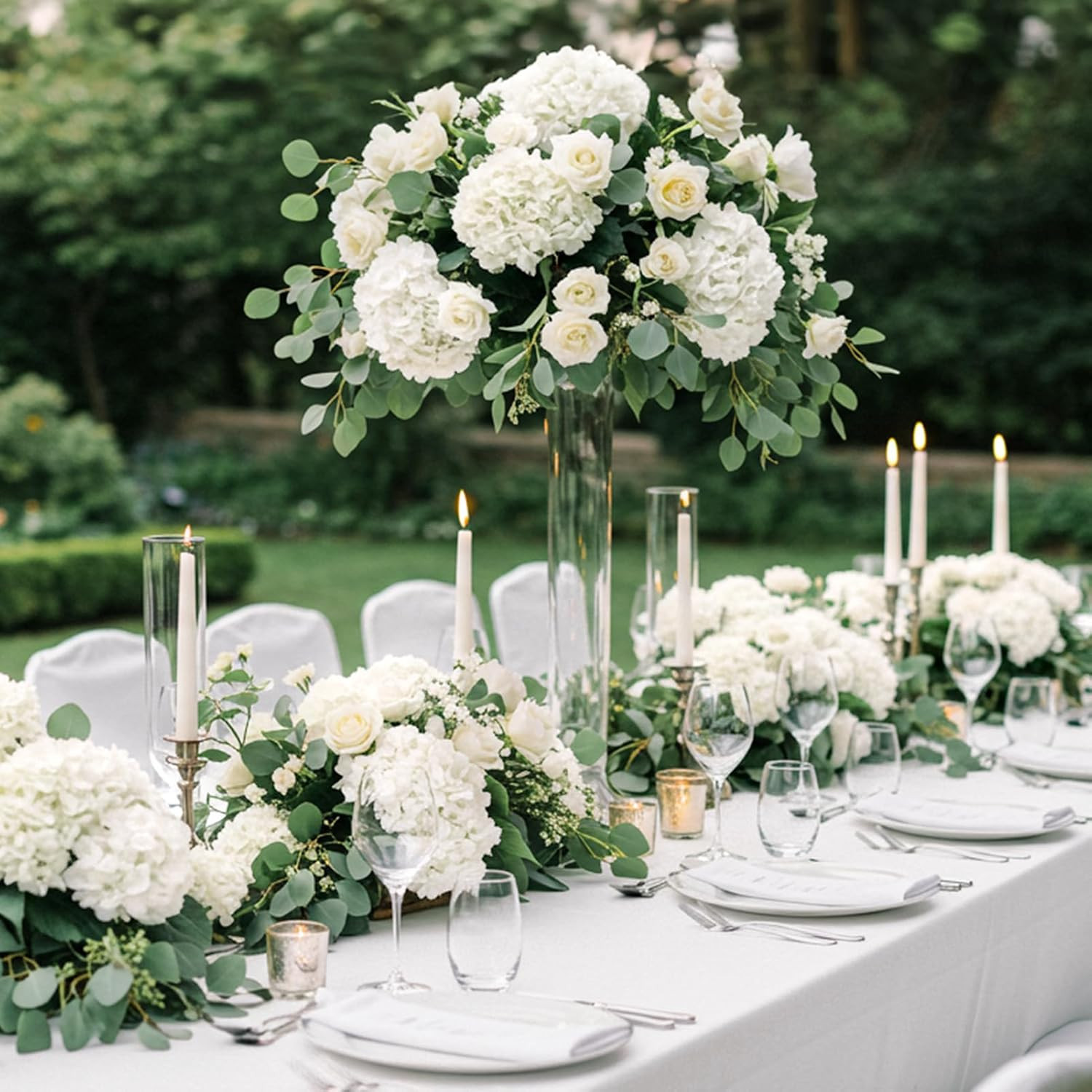404PCS Ivory Hydrangea Silk Flowers for Wedding, Home, Party Decor