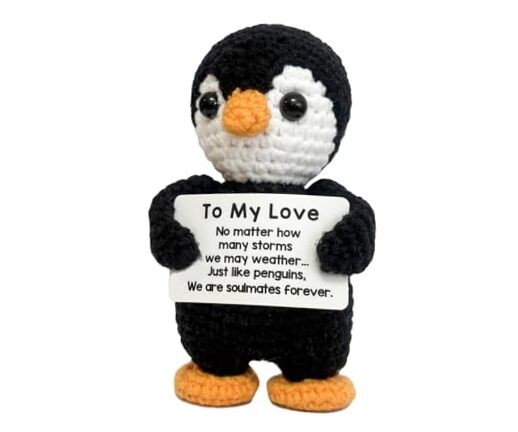 To My Love Handmade Crochet Penguin-Gifts for Him Her Boyfriend Girlfriend