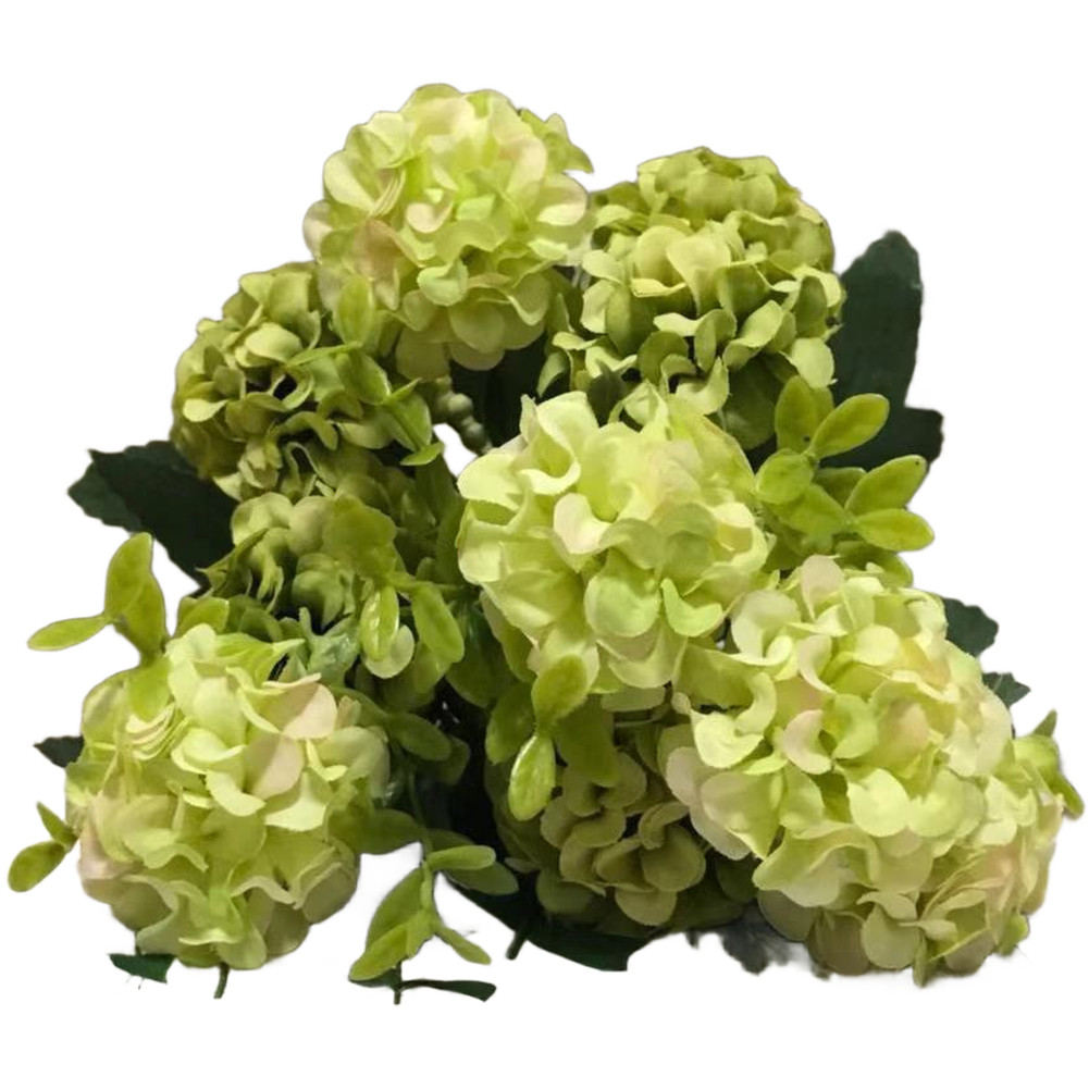 Wedding Silk Hydrangea Bouquet Blue Pink Yellow White Green Rose Red 31cm Decor
