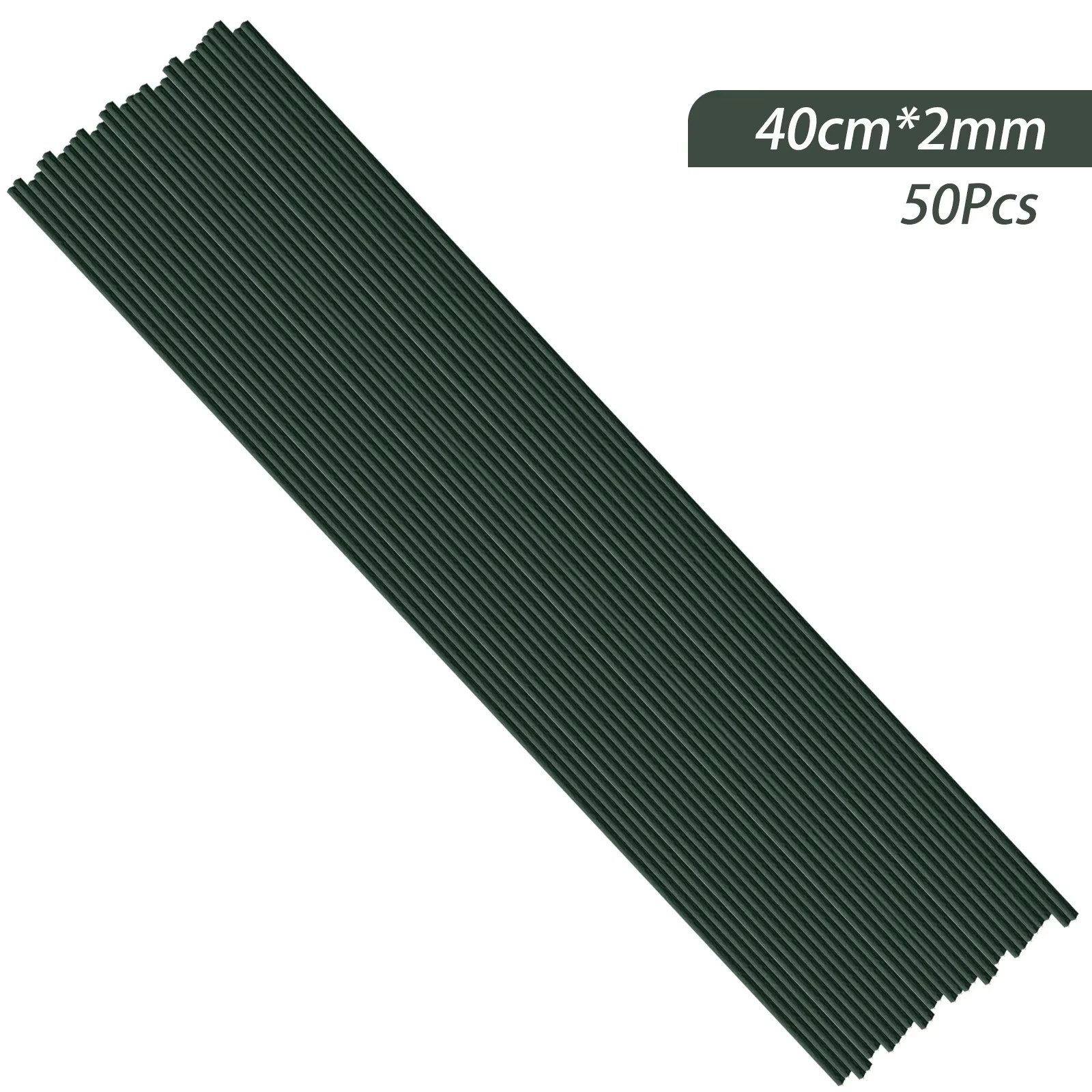 50Pcs 15/20/25/30/40Cm Artificial Green Flower Stems DIY Floral Material Handmad