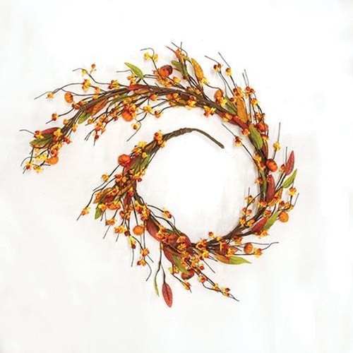 Primitive Farmhouse Fall PUMPKIN POD BITTERSWEET GARLAND Berries Swag Vine 5ft