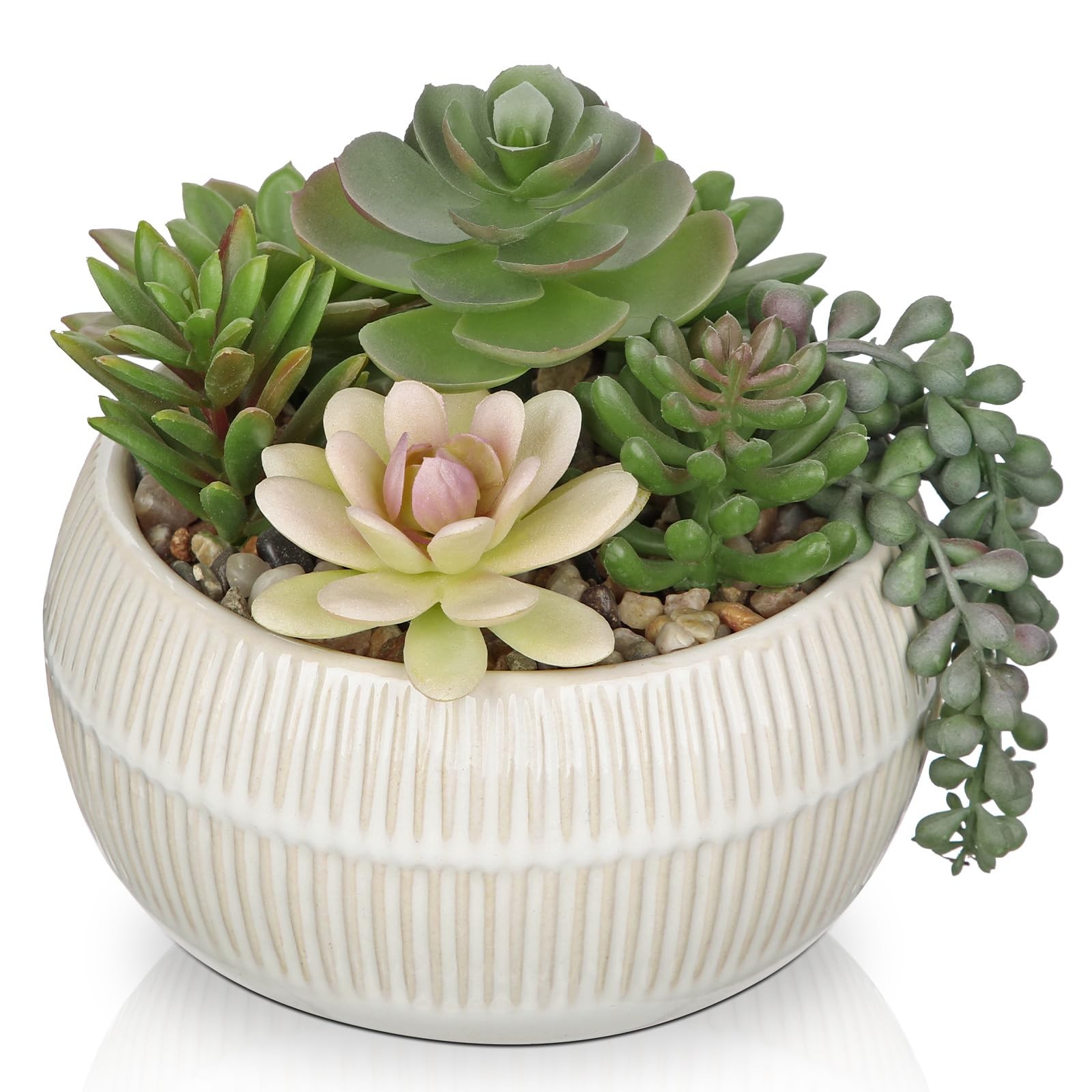 Artificial Succulent Plants in Pot 5.5 Inch Fake Succulents Arrangement Potte…