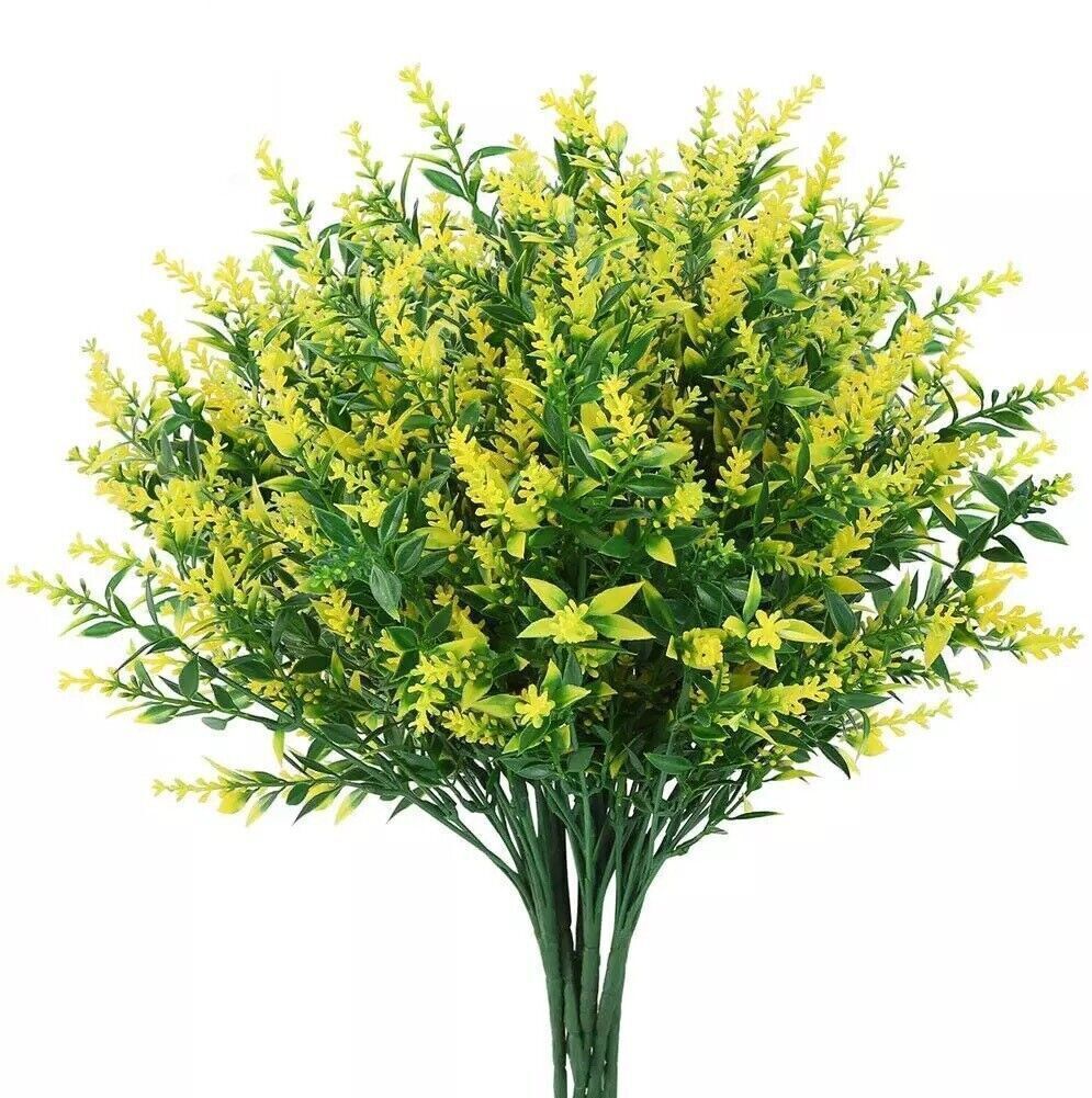 8 Bundles Artificial Flowers UV Resistant Fake Plants Outdoor Home Garden Decor