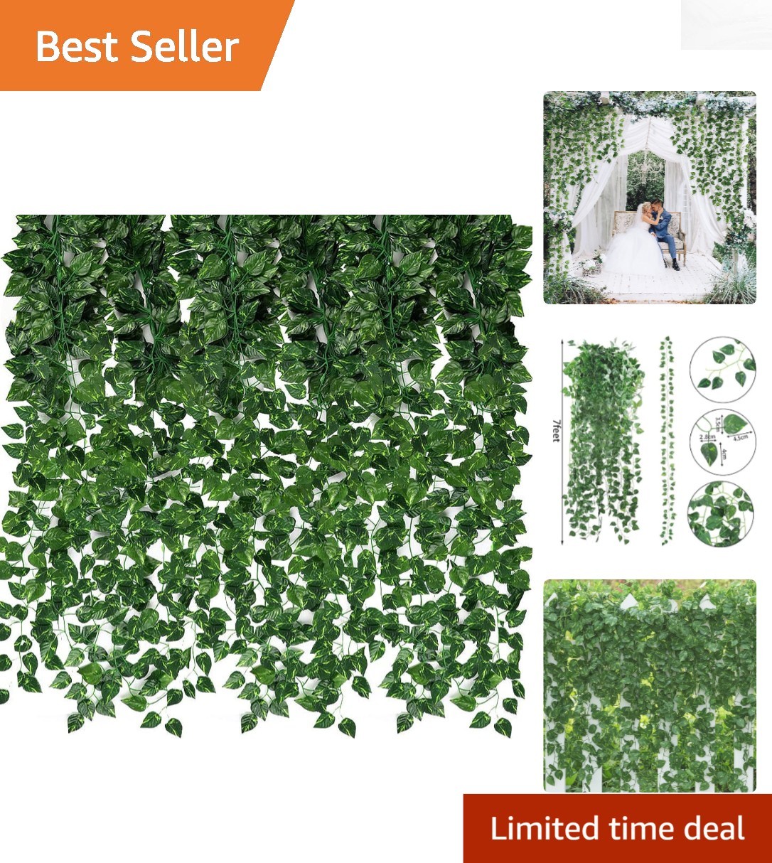 Lifelike Silk Ivy Vines – 24 Artificial Hanging Greens for Indoor & Outdoor Use