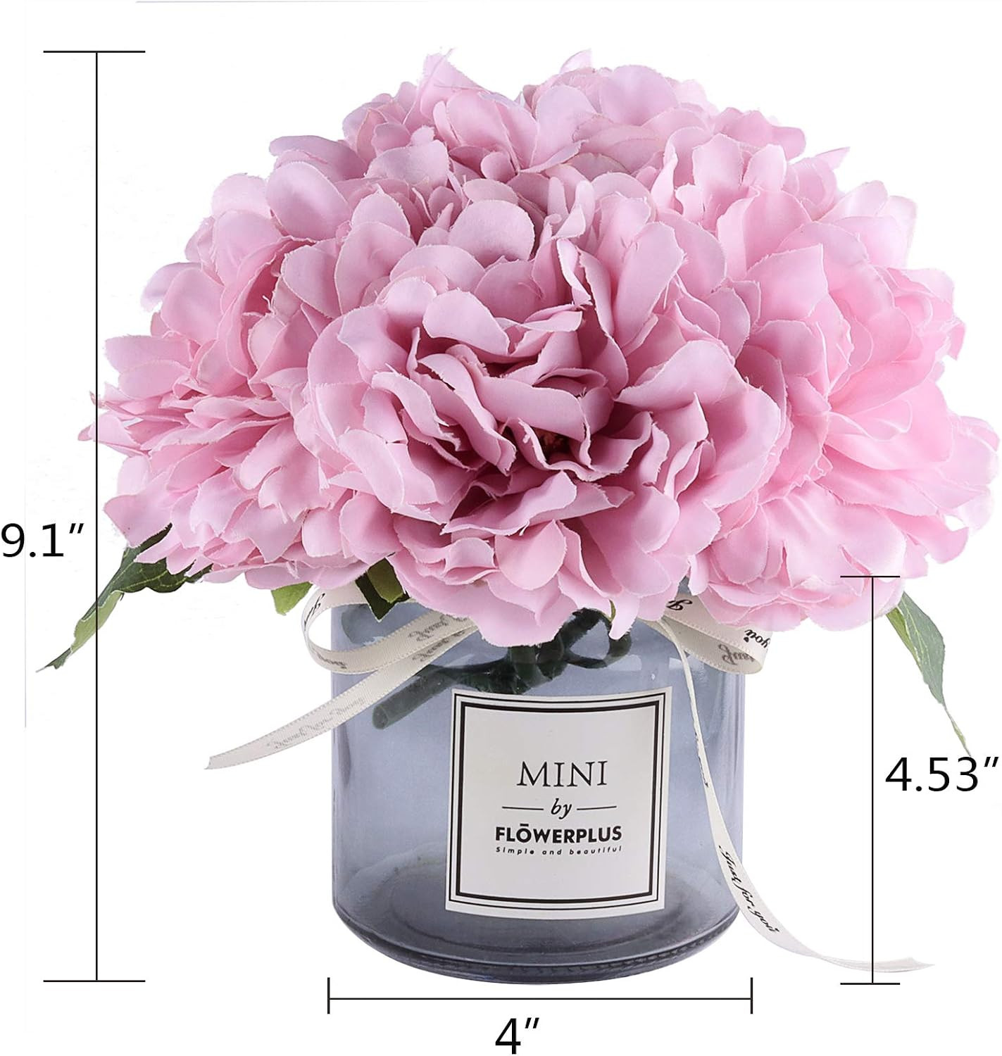 Artificial Flower and Glass Bottle Set, Isn Style, Suitable for Living Room, Din