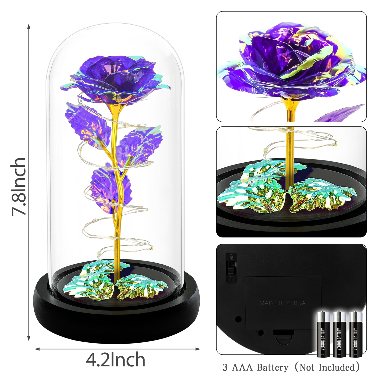 Valentines Day Gifts for Her,Birthday Gifts for Women,Purple Colorful Flowers