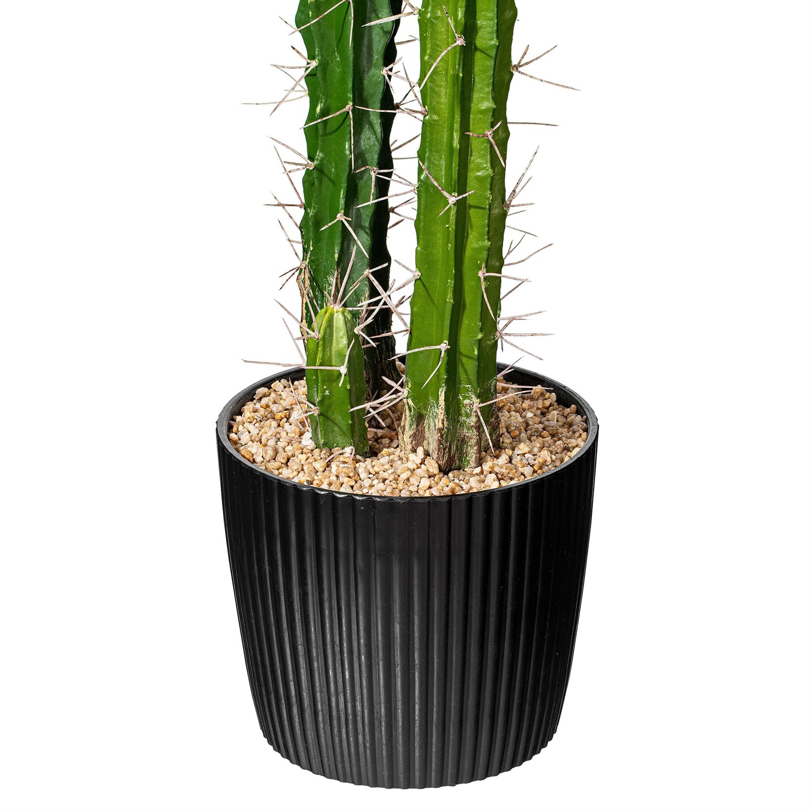 Vickerman 46″ Plastic Artificial Cactus with Black Planters Pot in Green