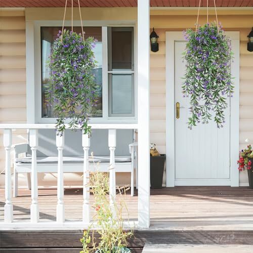 4Pcs Artificial Hanging Plants Fern Vine, Faux Plastic Plants Fake Ivy Vine