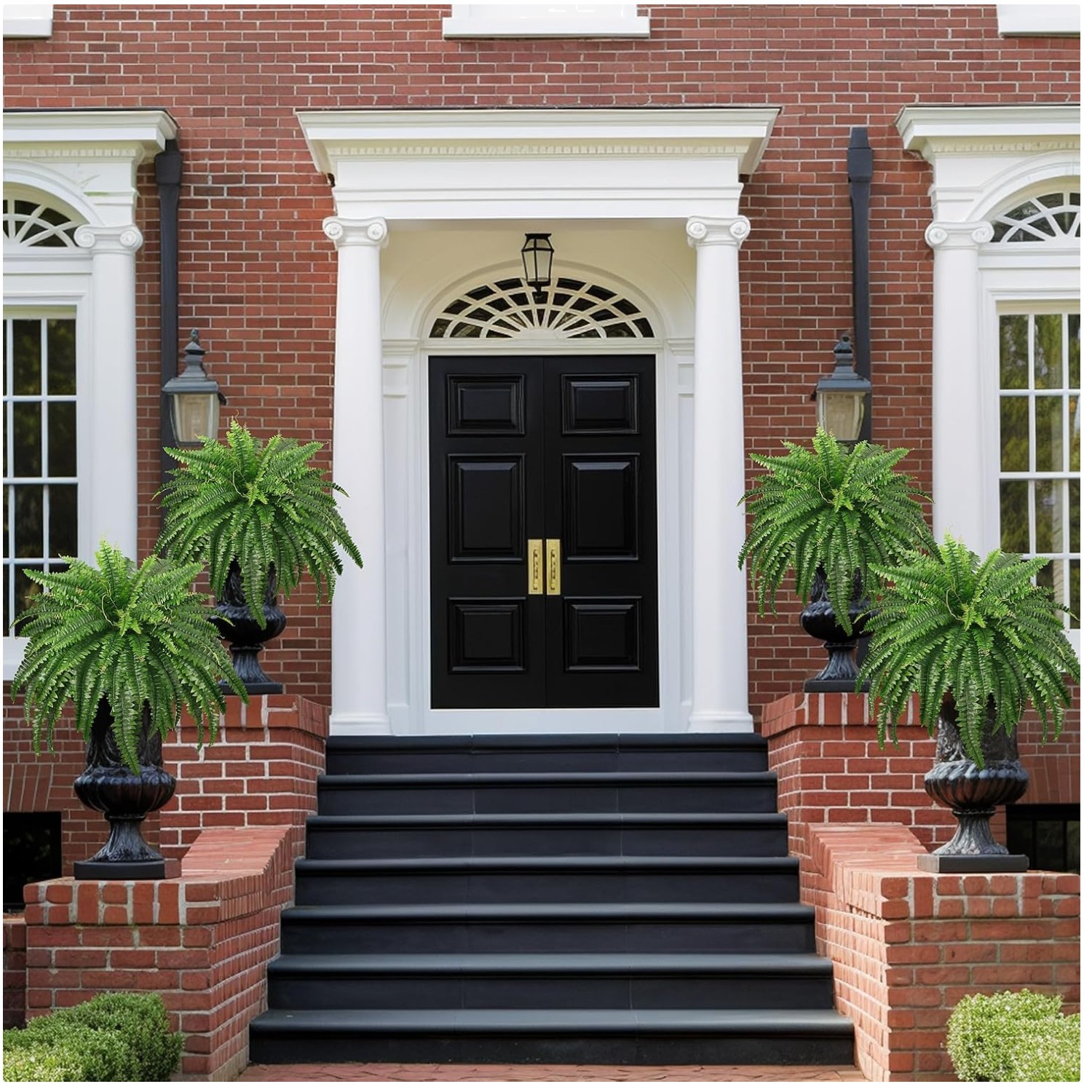 Lifelike 45″ Artificial Ferns – 2 Pack for Home Garden Decor