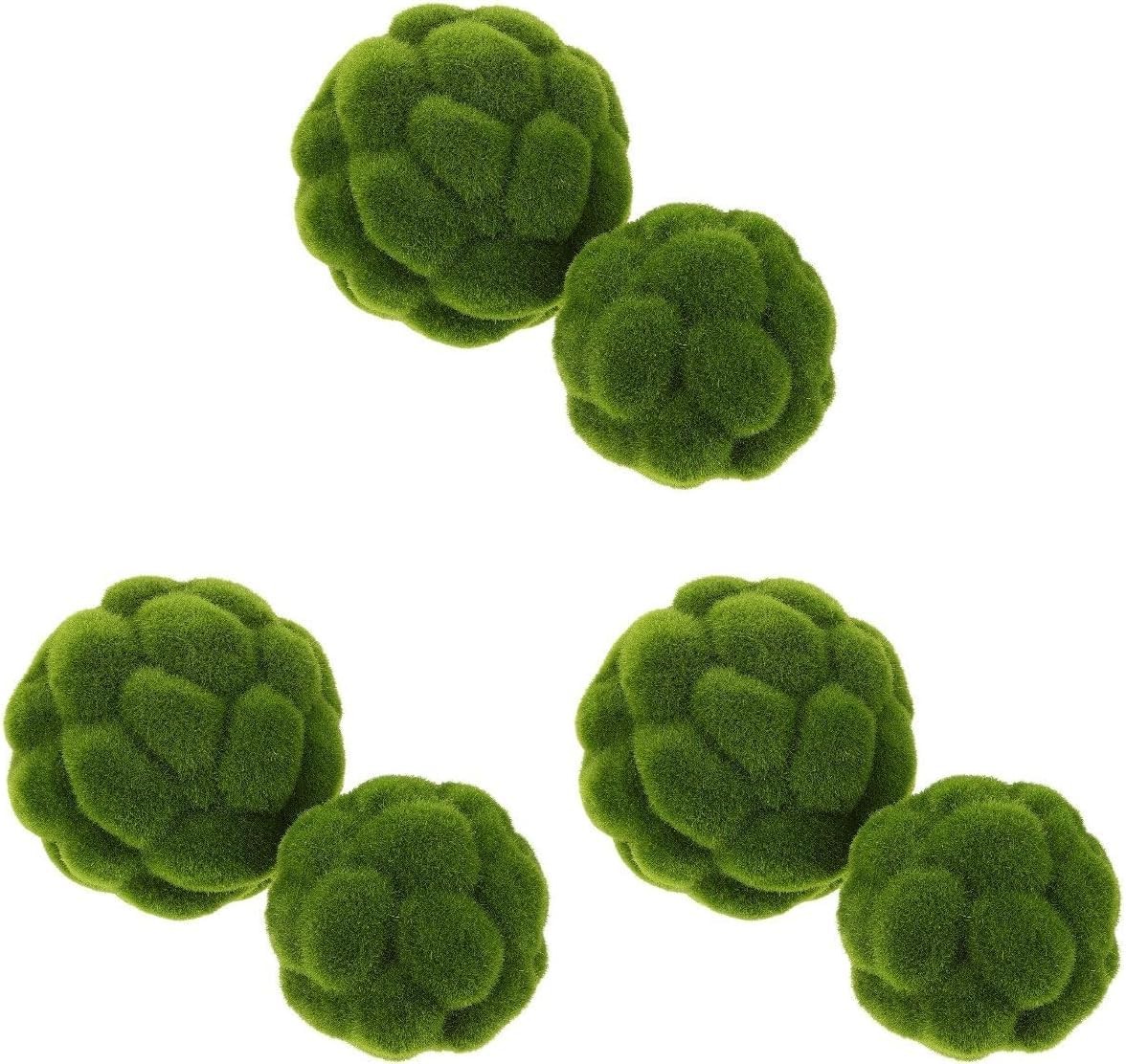 6pcs Green Moss Balls Decorative for Centerpiece Bowls Simulated Moss Balls T…