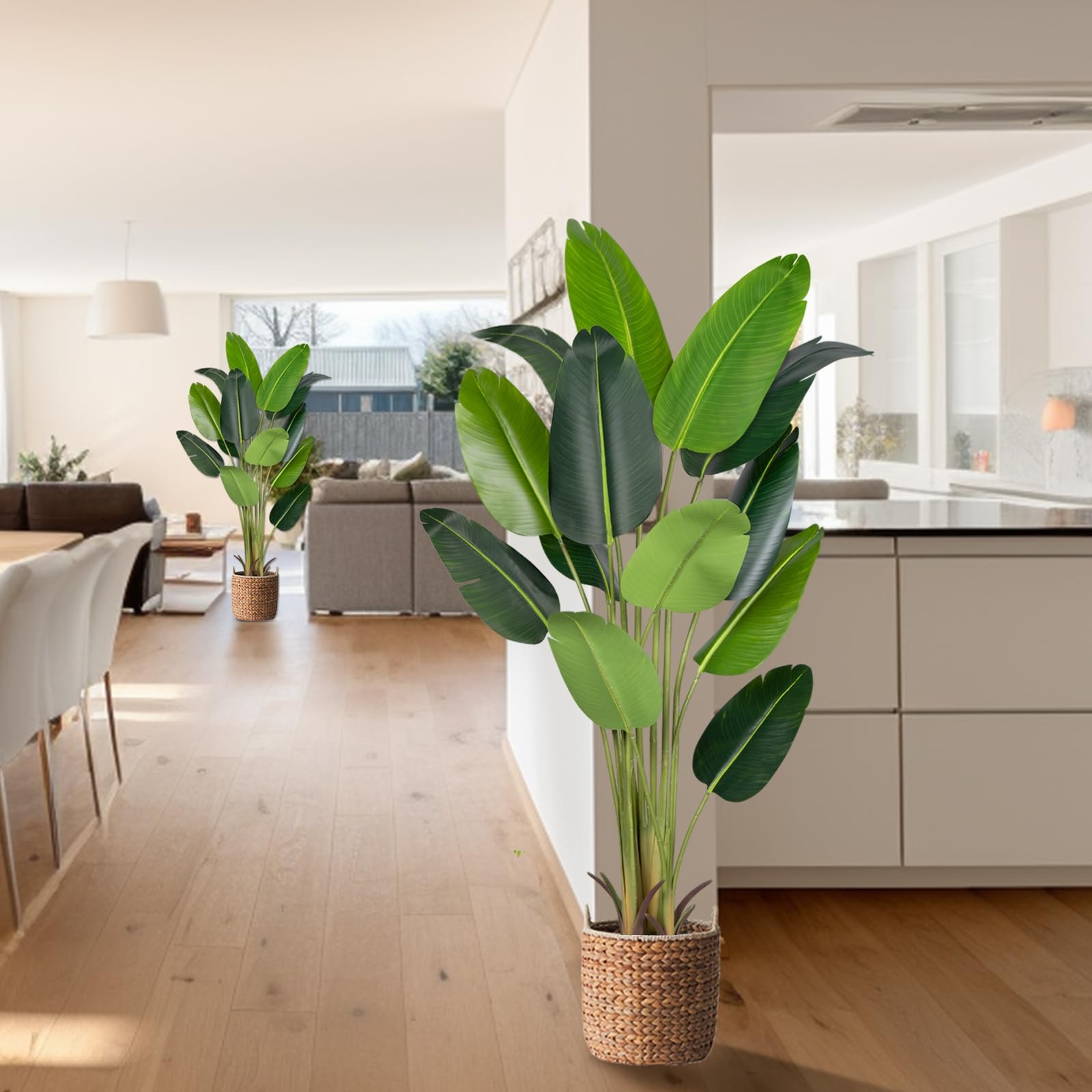 Artificial Bird of Paradise Plant,6Ft Faux Banana Tree 2Pack